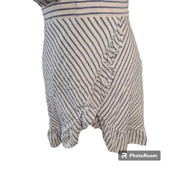 2 for $20 BB Dakota Dress Nautical Beachy Striped Cold Shoulder Ruffle Size 8 - Picture 8 of 10